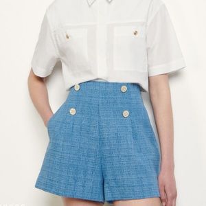 NWT SANDRO Jacquard Denim Shorts